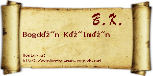 Bogdán Kálmán névjegykártya