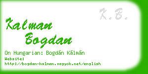 kalman bogdan business card